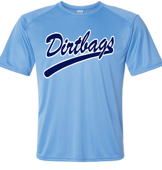 Dirtbags logo - Blue Performance tee