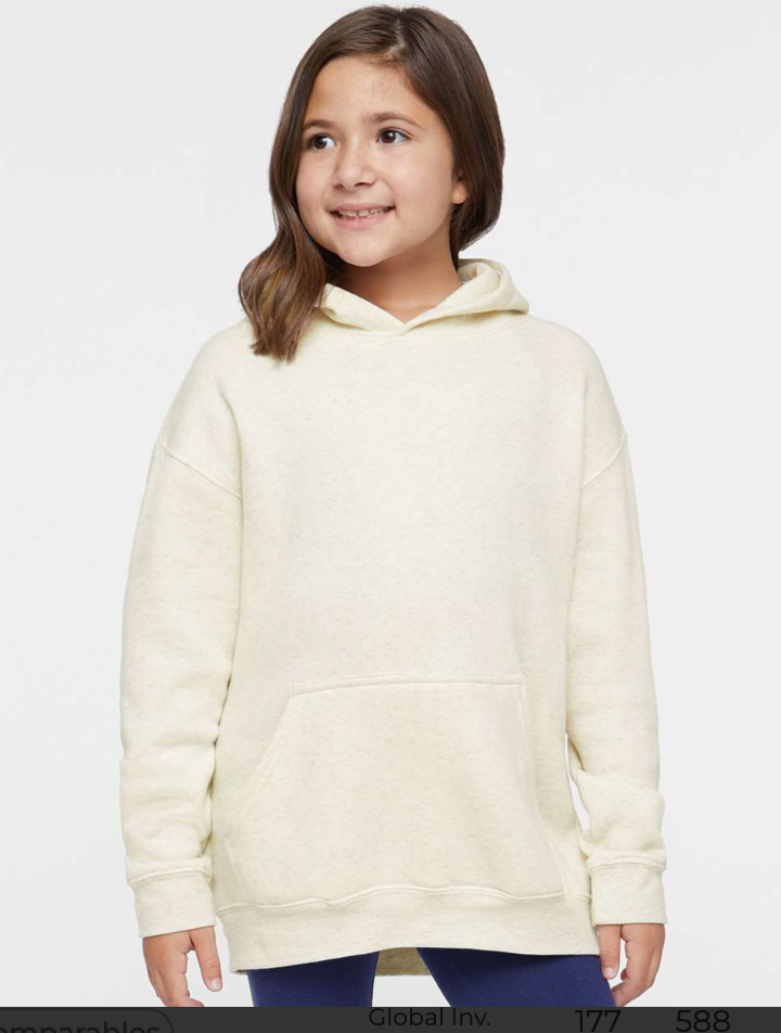 LAT - Youth Fleece Hoodie - 2296 Natural Heather