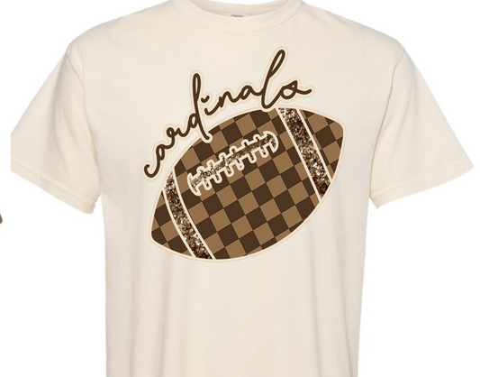 Cardinals football - brown checkered