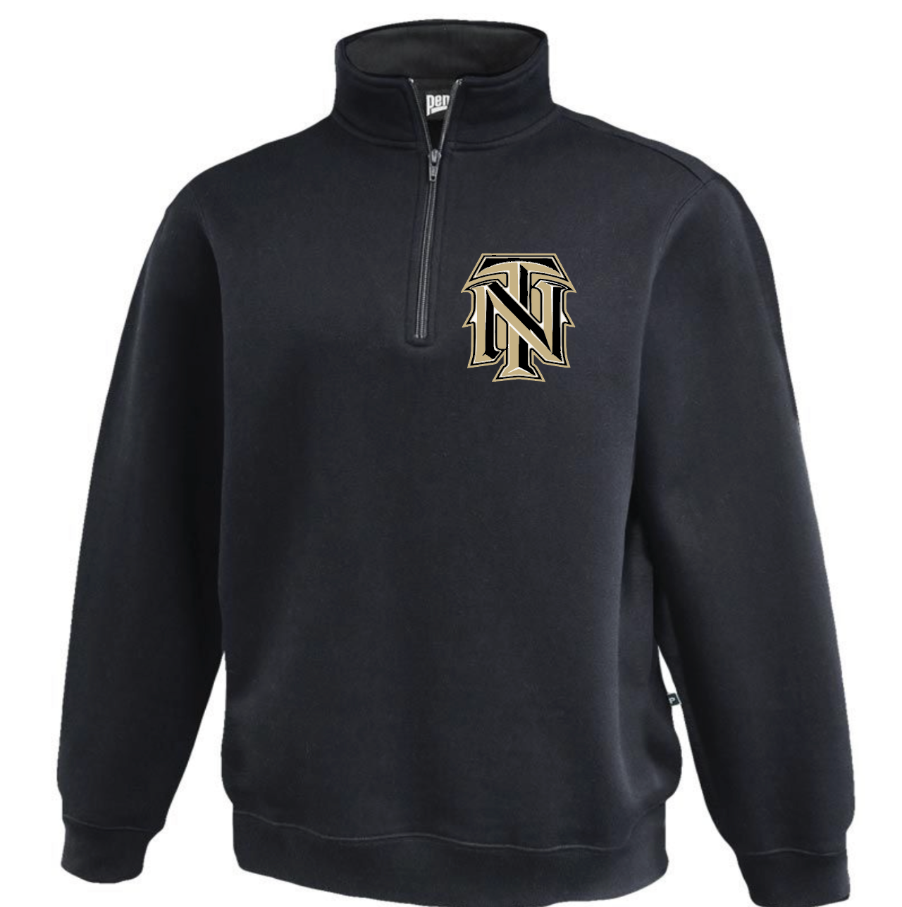 Black Classic 1/4 zip EMBROIDERED TN logo