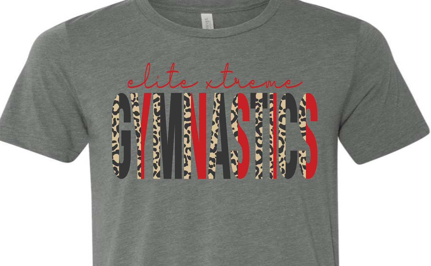 elite xtreme GYMNASTICS (leopard/black/red)