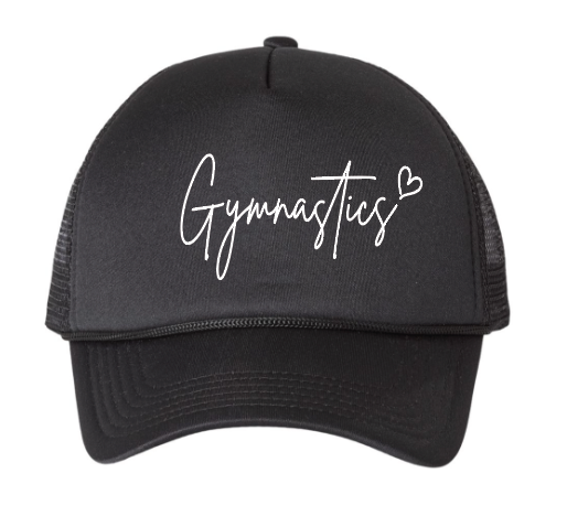 Gymnastics heart trucker hat