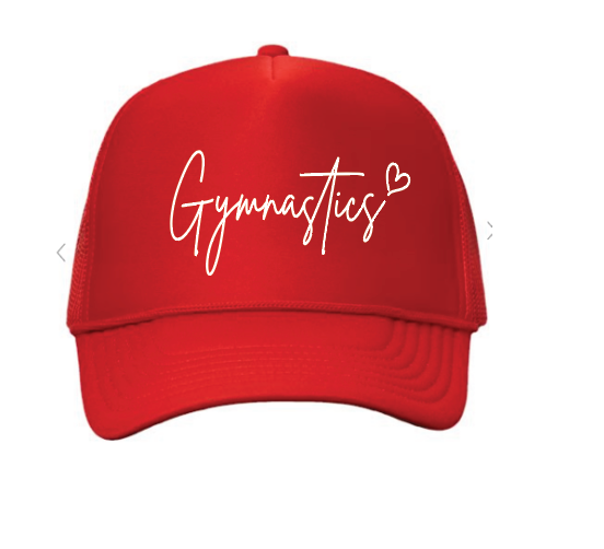 Gymnastics heart trucker hat