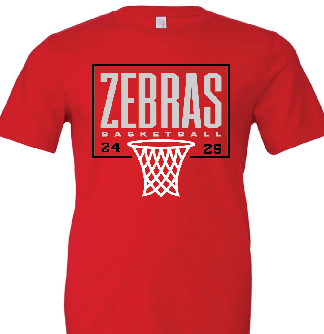 Youth Zebras basketball backboard