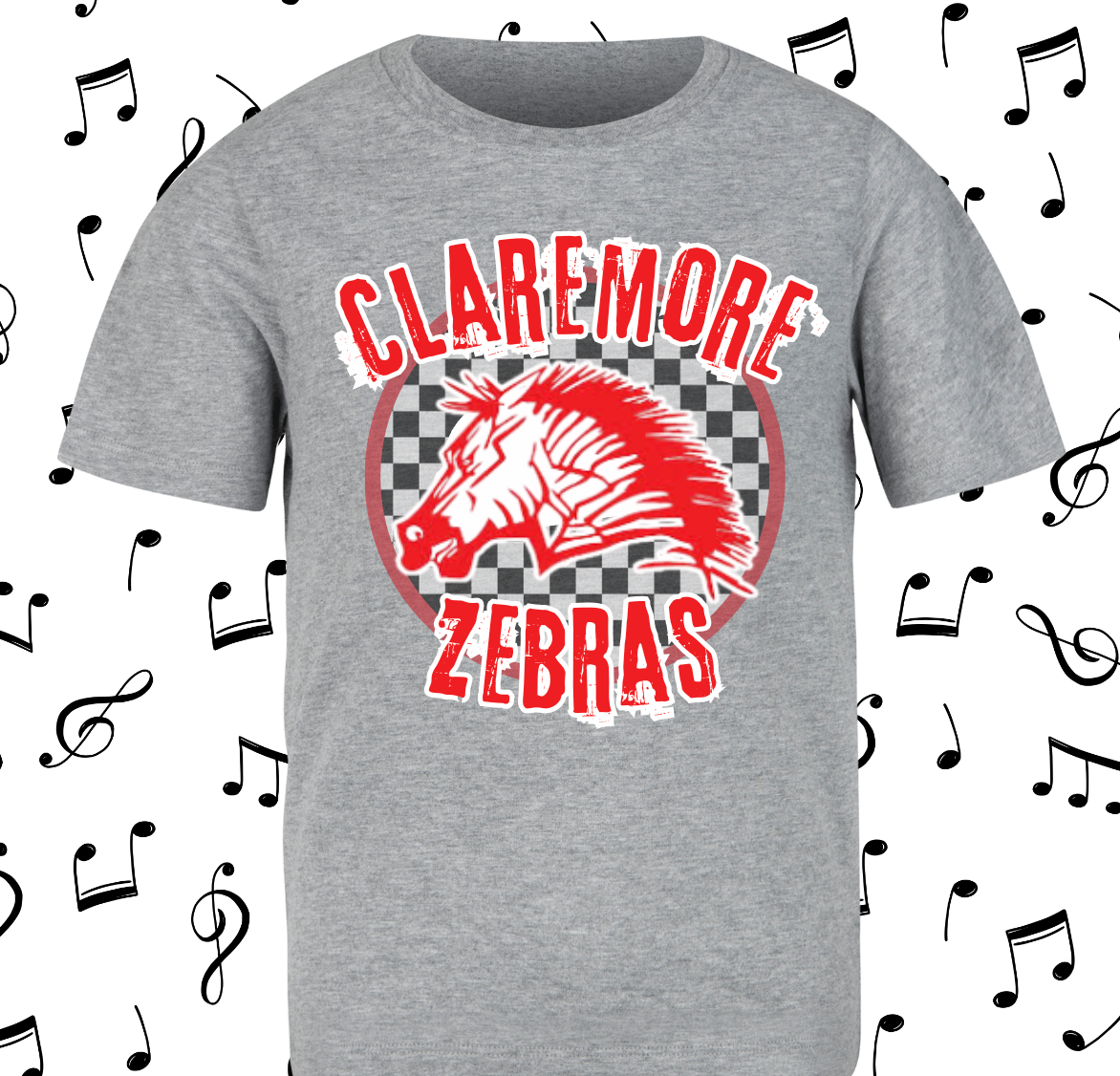 Claremore Zebras circle checkered background