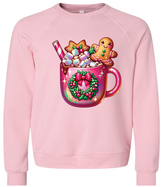 pink hot cocoa gingerbread