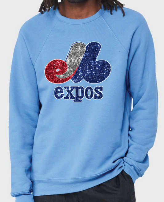 Expos faux sequin logo