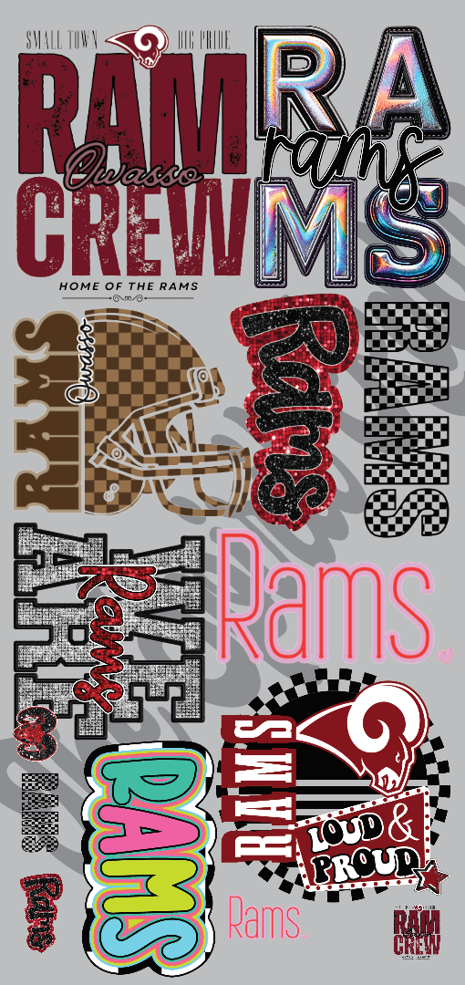 Owasso Rams prebuilt 48" gang sheet