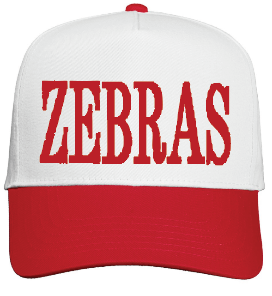 embroidered ZEBRAS two tone cap - 6th grade football