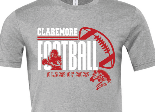 Adult Claremore 6th grade football player inlay