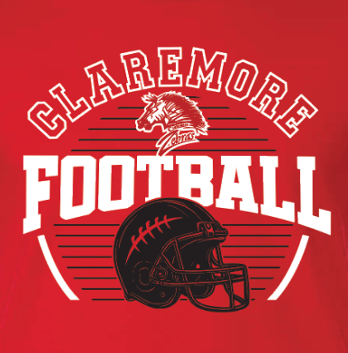 Adult Claremore 6th grade football lines tshirt