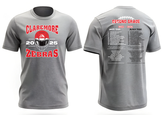Official Roster tee for CZ 2nd grade football