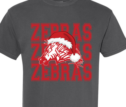 Catalayah stacked ZEBRAS santa hat