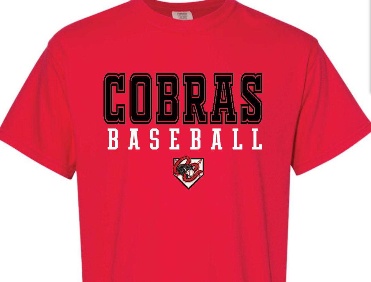 Cobras Baseball with logo - red