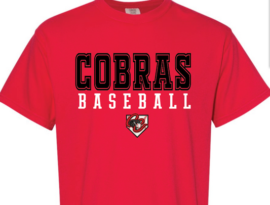 Cobras Baseball with logo - red