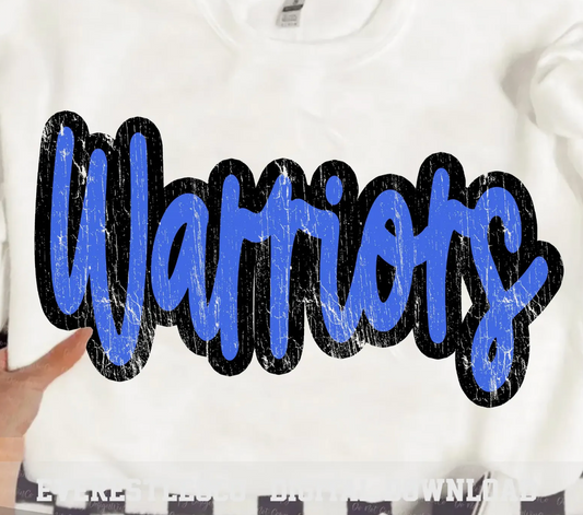 CCA - Warriors distressed script