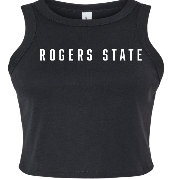 RD - black ribbed crop tank