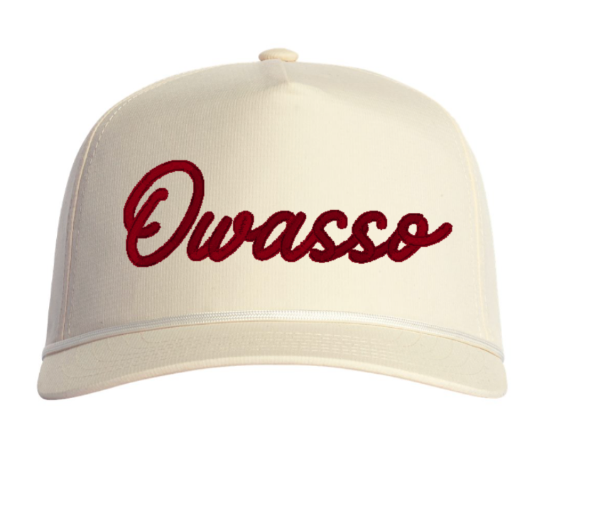 ORK5 - ivory rope hat embroidered Owasso