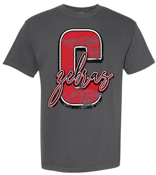 Claremore Zebras retro distressed