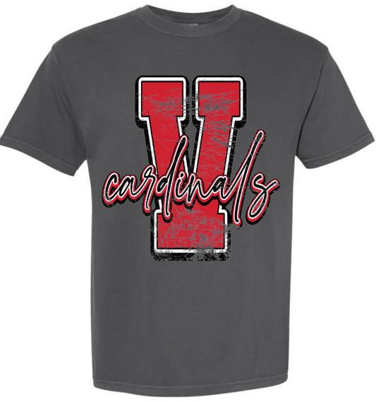 Verdigris Cardinals retro distressed